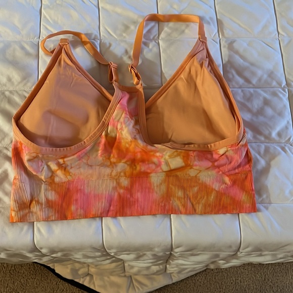 PINK sports bra tye-dye orange and yellow - Picture 2 of 4